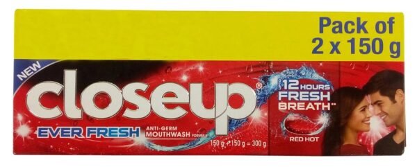 Closeup Red Hot Gel Toothpaste - Ever Fresh,Fresh Breath, 300g Combo Pack