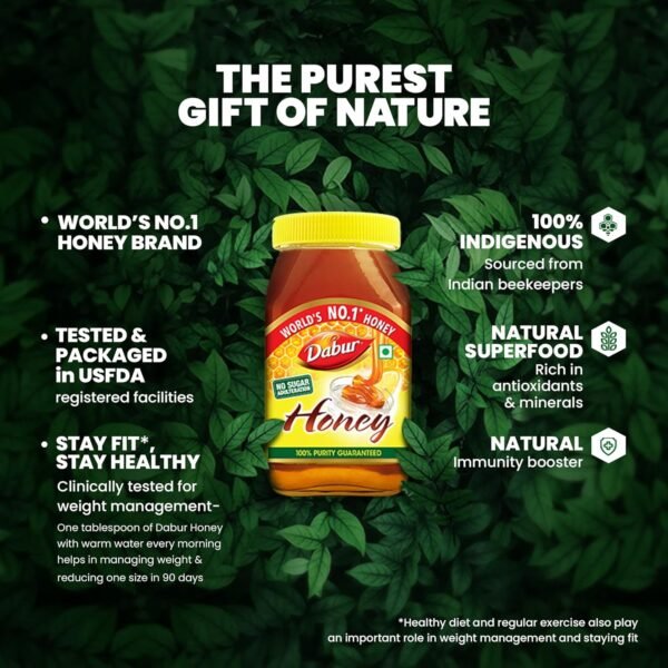 Dabur Honey 250 g + Free Badhshah Turmeric Powder Worth 35/-