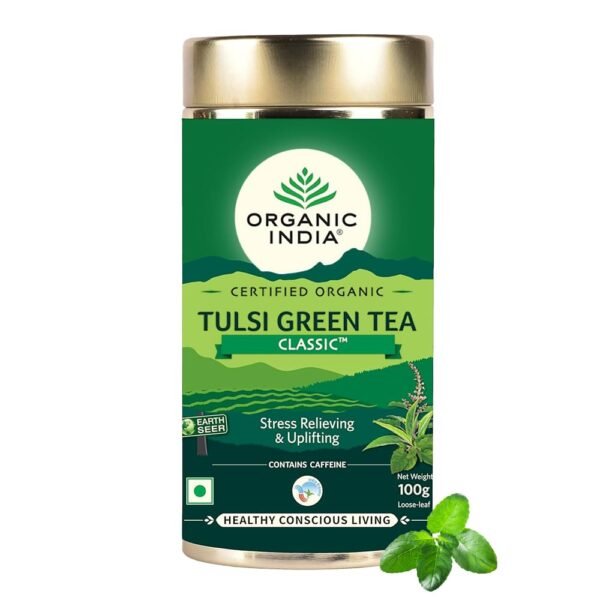 Organic India Classic Tulsi Green Tea, Loose Leaves, 100 gm