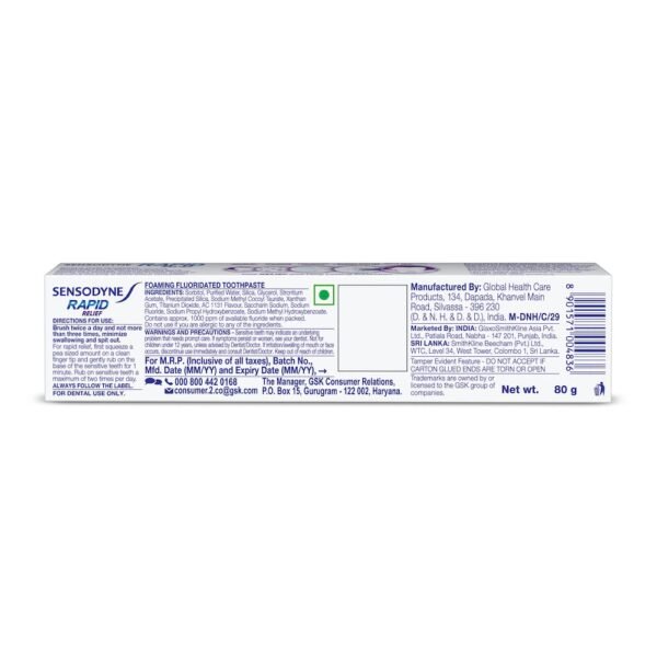 Sensodyne Toothpaste Rapid Relief - 80 g