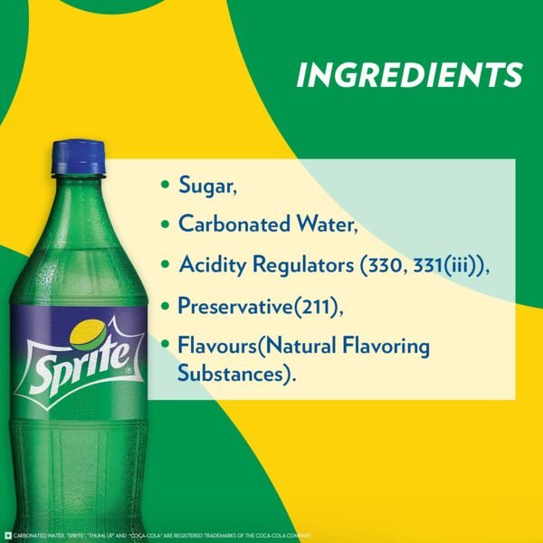 Sprite Lemon-Lime Flavoured Cold Drink | Refreshing Taste | Clear Soft Drink with No Added Colours | PET Bottle, 1 L