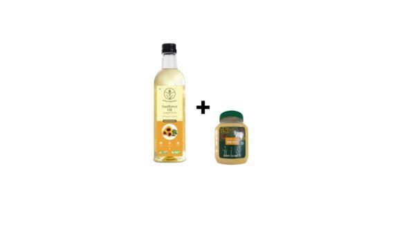 Organic Sunflower Oil 1L + Cow Ghee Natural And Pure 500 ml (Combo Offer)